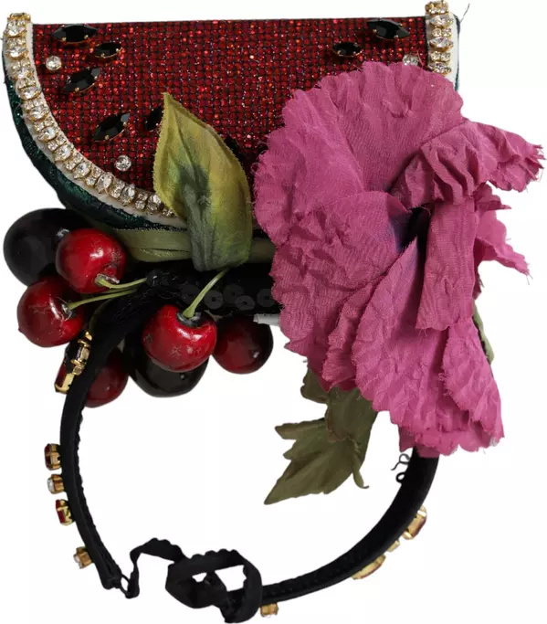 Red Watermelon Cherry Crystal Hairband Statement Diadem