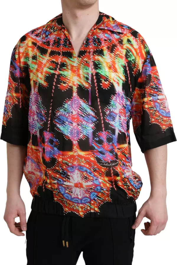 Multicolor Luminarie Print Cotton T-shirt