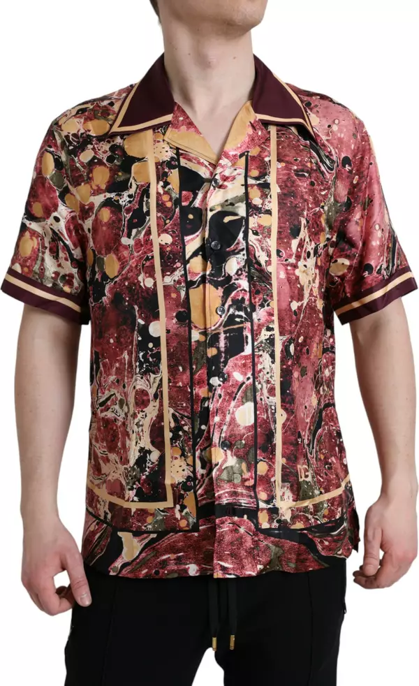 Multicolor Button Down Silk Shirt