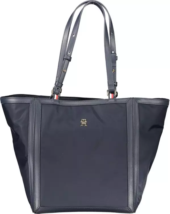 Blue Polyester Women Handbag