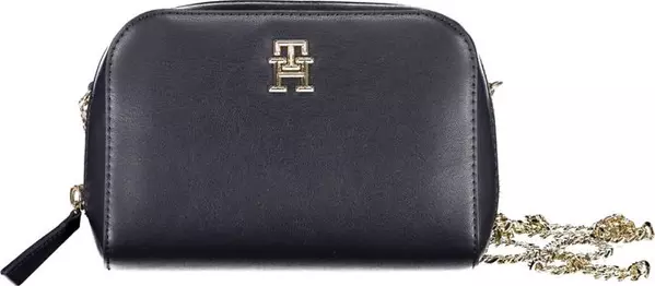 Blue Polyurethane Women Bag