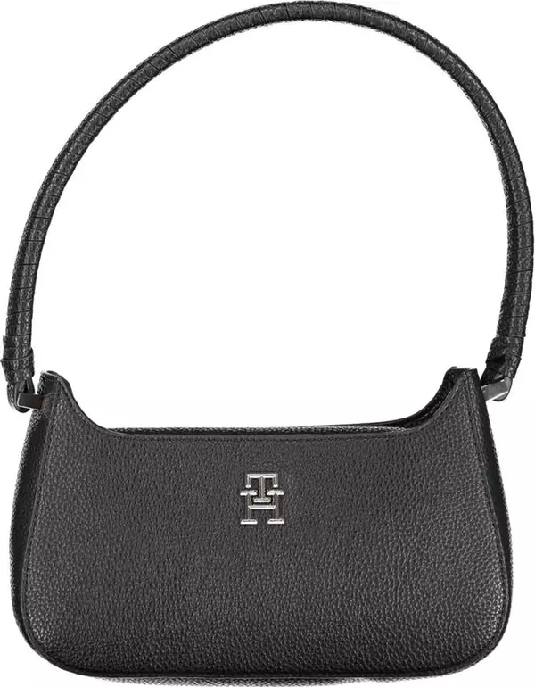 Black Polyurethane Women Handbag