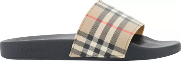 Brown Rubber Slides Sandals