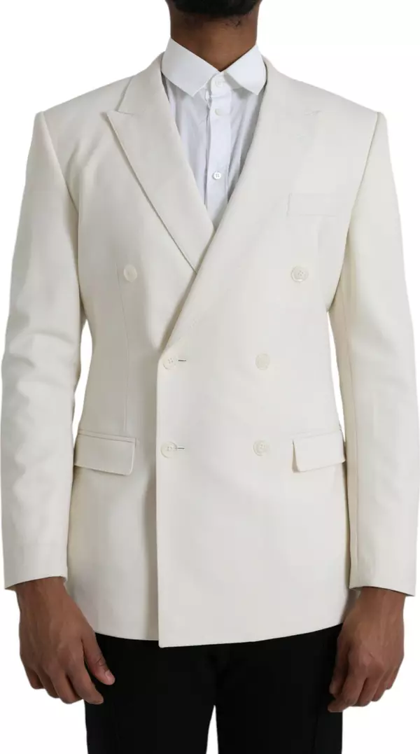 White Wool MARTINI Double Breasted Blazer