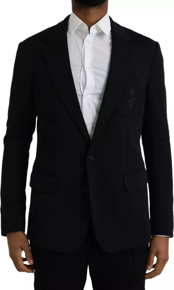 Black Wool Single Breasted Coat Blazer