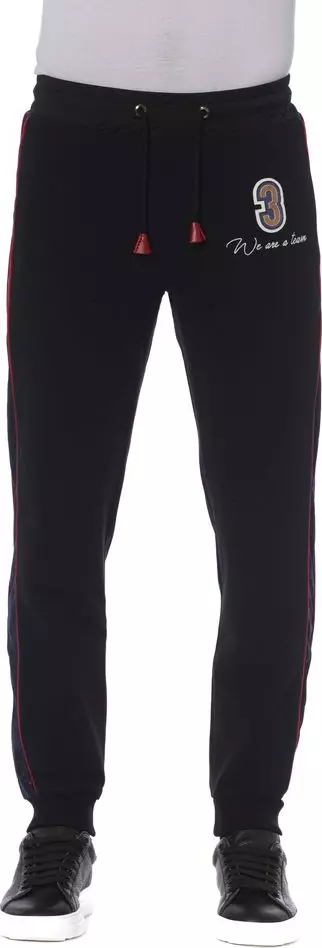 Black Cotton Men Sports Pants
