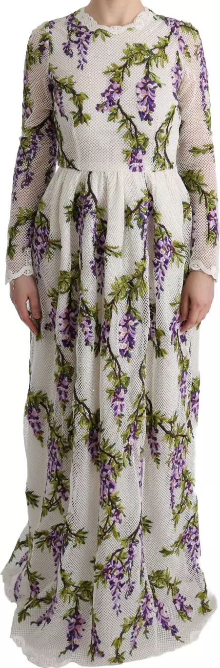 White Floral Embroidered Maxi Dress
