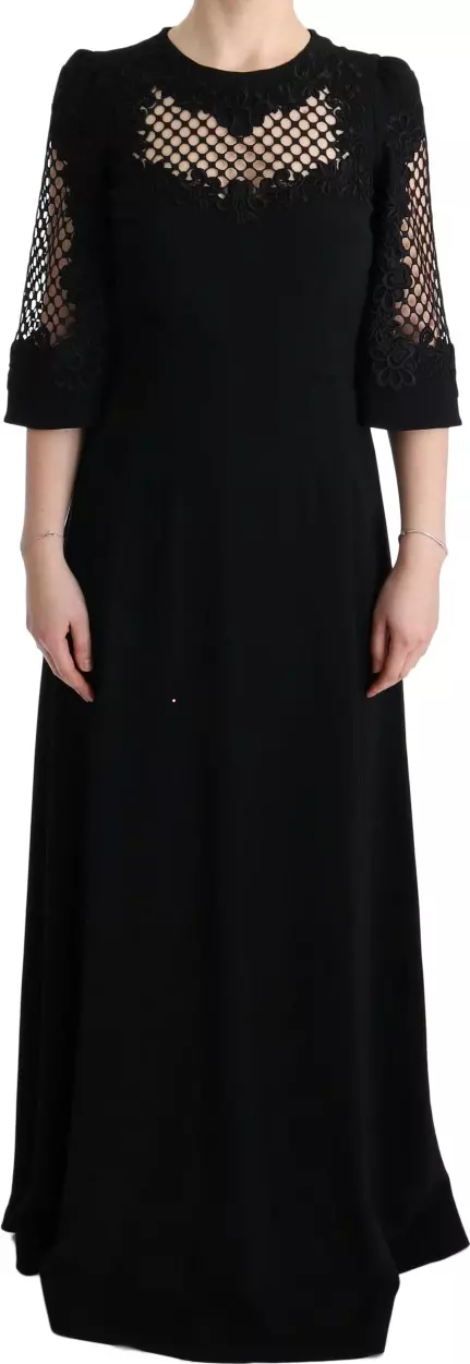 Black Stretch Shift Long Maxi Dress