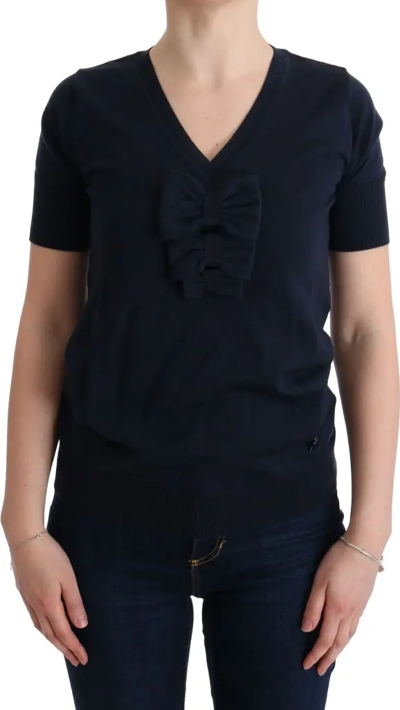 Blue 100% Lana Wool Blouse Top
