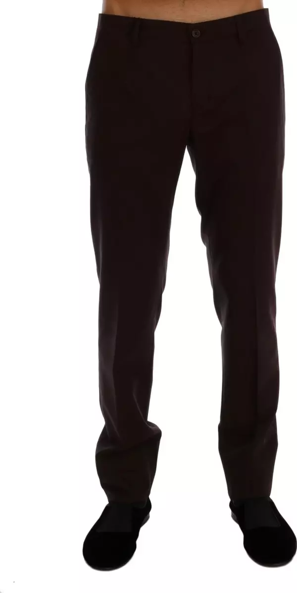 Purple Wool Stretch Formal Pants