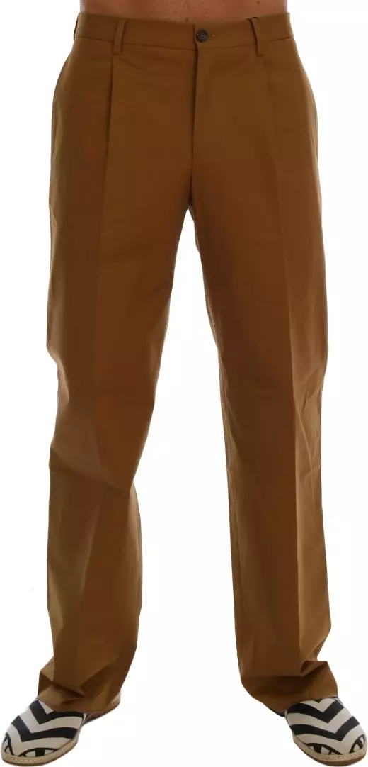Brown Stretch Cotton Pants