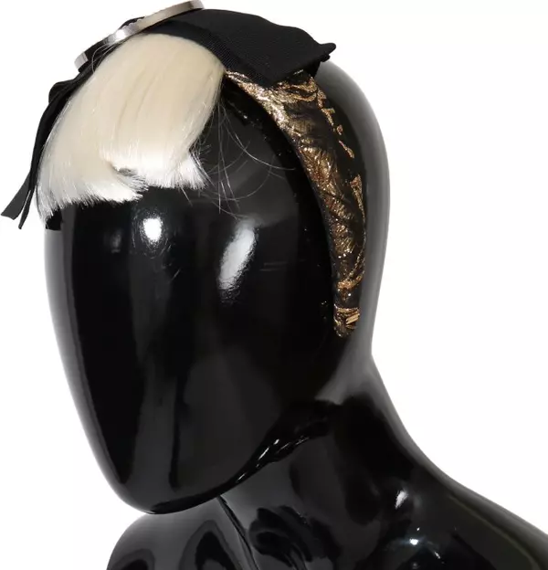 Black Crystal White Diadem Headband