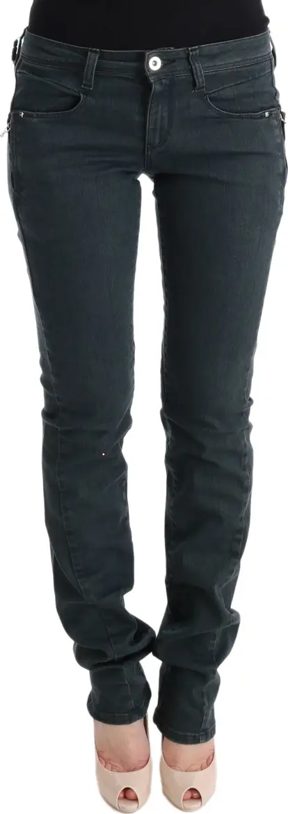 Gray Cotton Superslim Denim Jeans