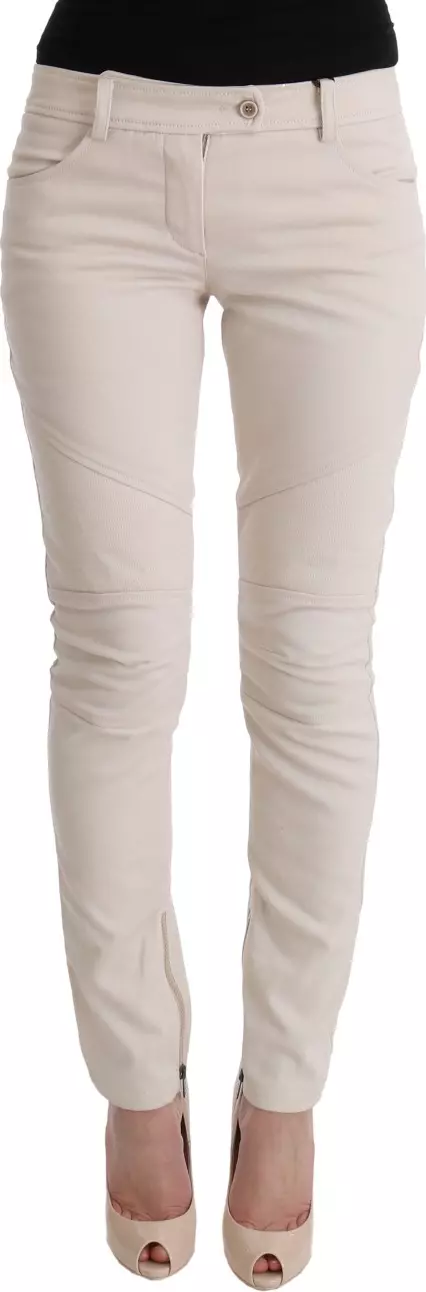 White Slim Fit Casual Jeans