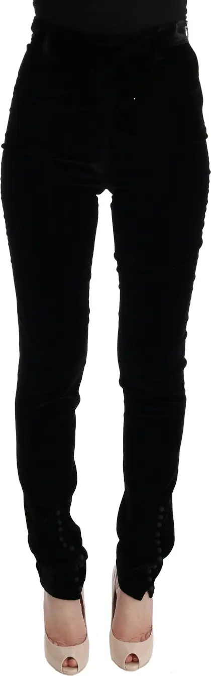 Black Velvet Slim Fit Pants