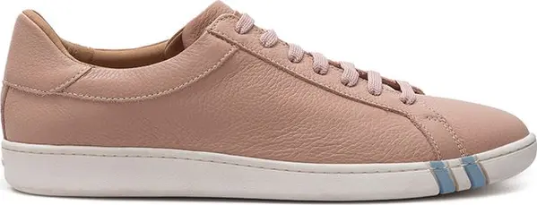 Pink Leather Low Top Sneakers