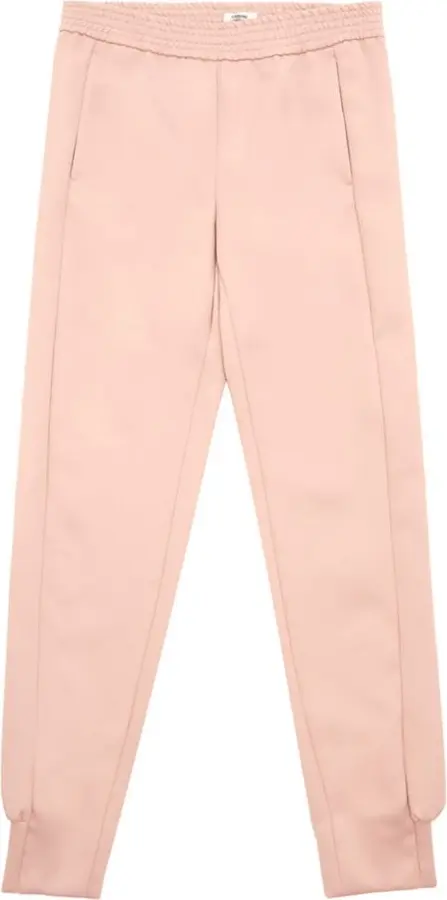 Pink Polyester Casual Pants