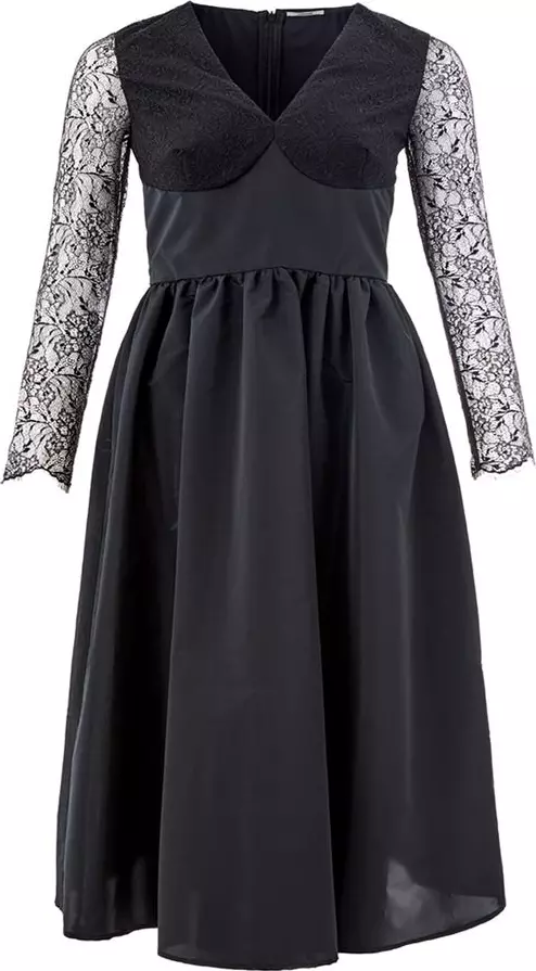 Black Polyester Cocktail Dress