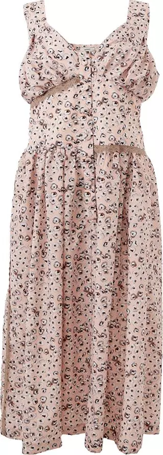 Pink Acetate Casual Dress