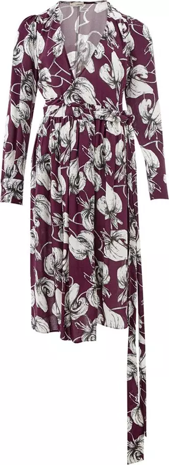 Purple Viscose Casual Dress