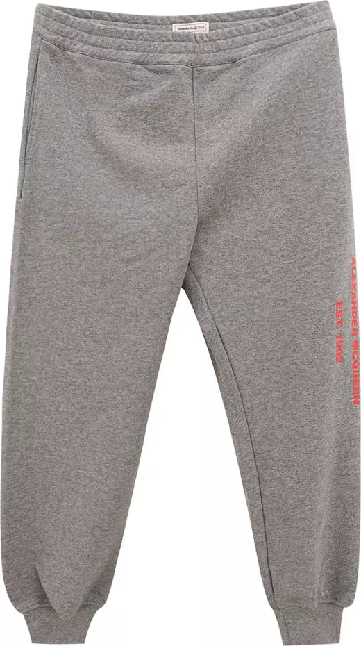 Gray Cotton Athletic Pants