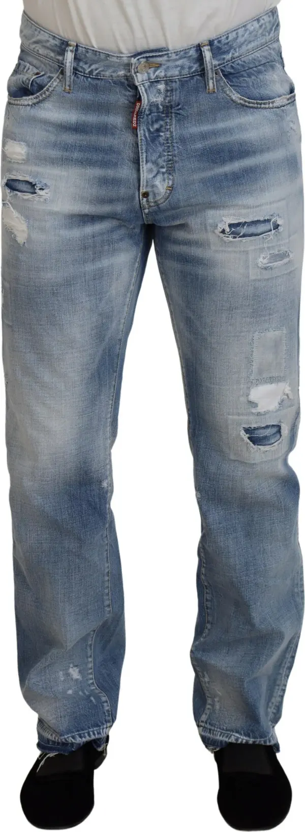 Blue Washed Straight Fit Men Casual Denim Jeans