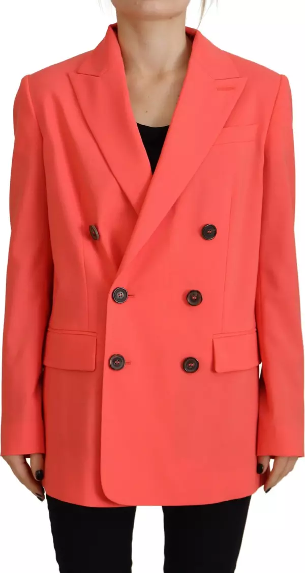Pink Double Breasted Coat Blazer Jacket