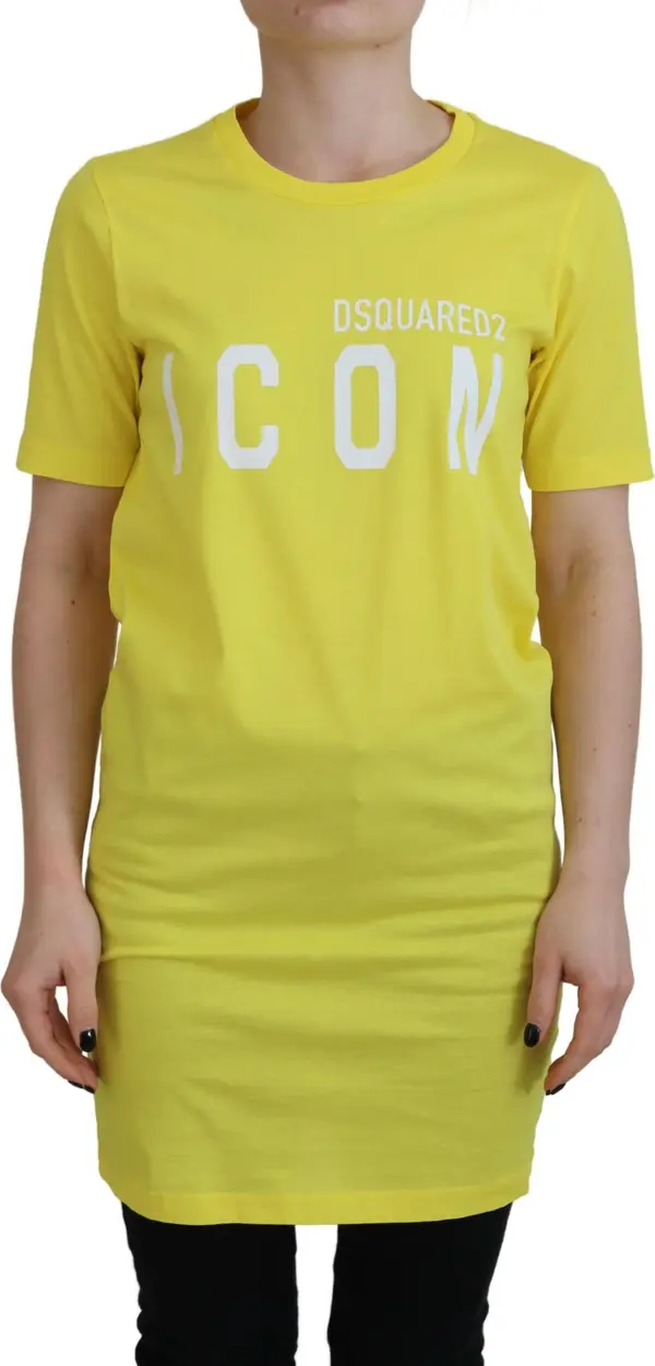 Yellow CottonShiny Icon Renny Dress Crewneck T-shirt