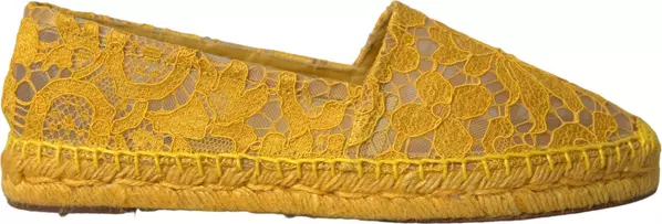Yellow Taormina Lace Espadrille Loafers Flats Shoes