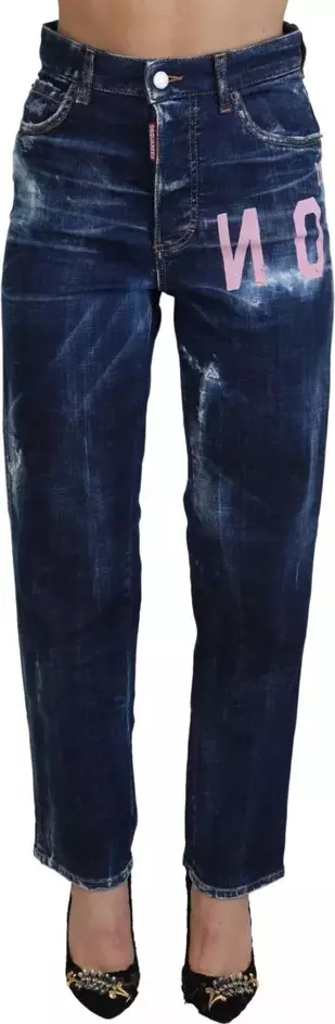 Blue Icon High Waist Straight Denim Boston Jeans