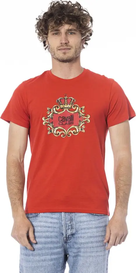 Red Cotton Men T-Shirt