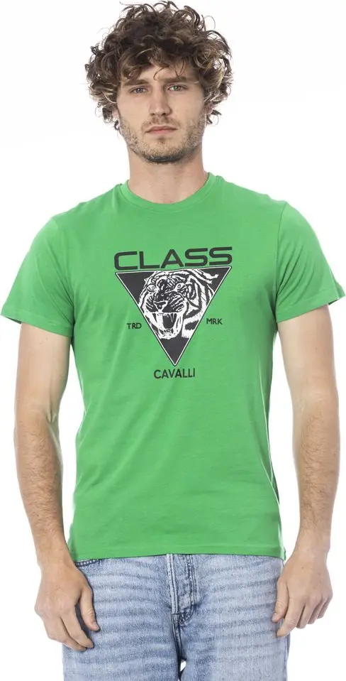 Green Cotton Men T-Shirt