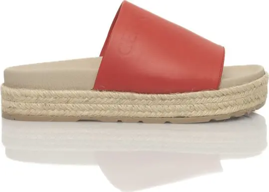 Red Calfskin Women Sandal