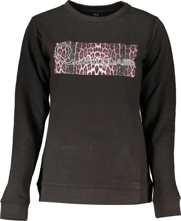 Black Cotton Women Sweatshirt