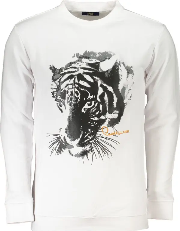 White Cotton Men Sweatshirt