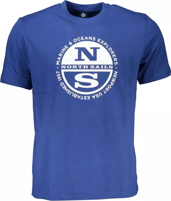 Blue Cotton Men T-Shirt