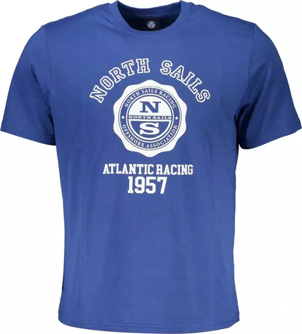 Blue Cotton Men T-Shirt