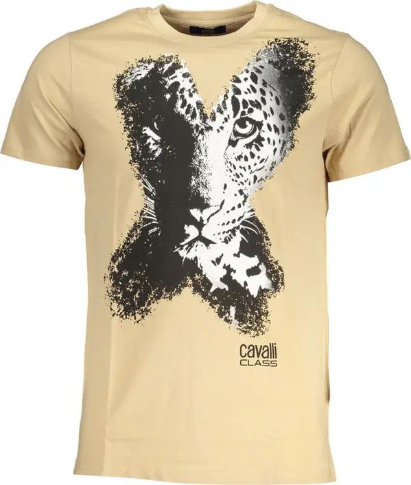 Beige Cotton Men's T-Shirt