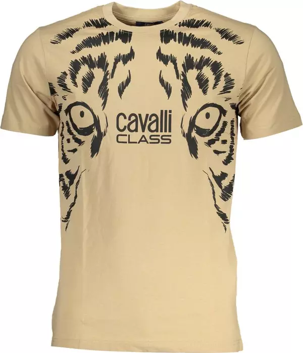 Beige Cotton Men's T-Shirt
