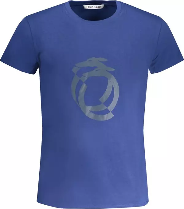 Blue Cotton Men's T-Shirt