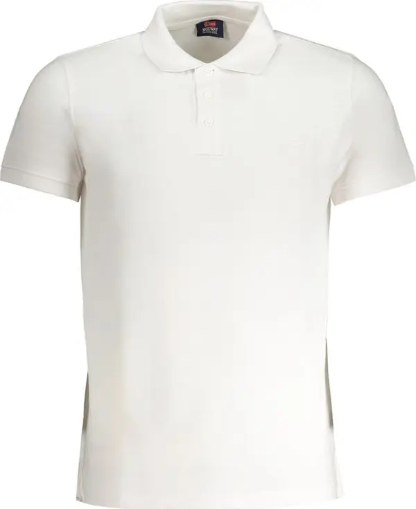 White Cotton Men Polo Shirt