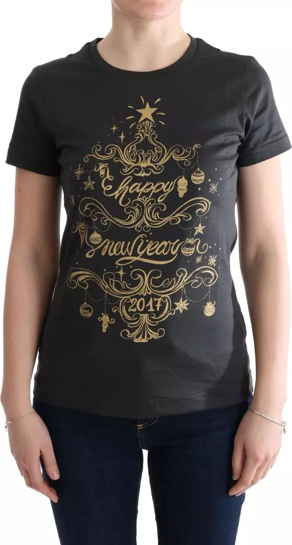 Gray Cotton 2017 Motive T-Shirt
