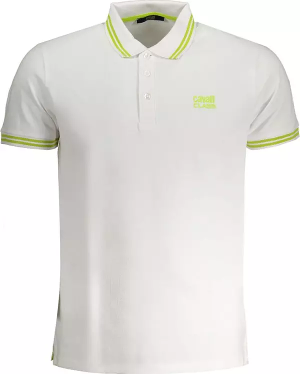 White Cotton Men Polo Shirt