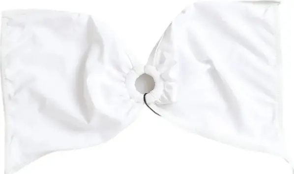 White Nylon Stretch Swimwear Top Bikini