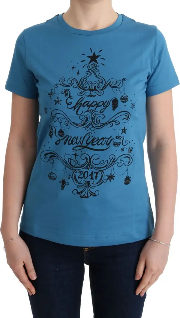 Blue Cotton 2017 Motive T-Shirt