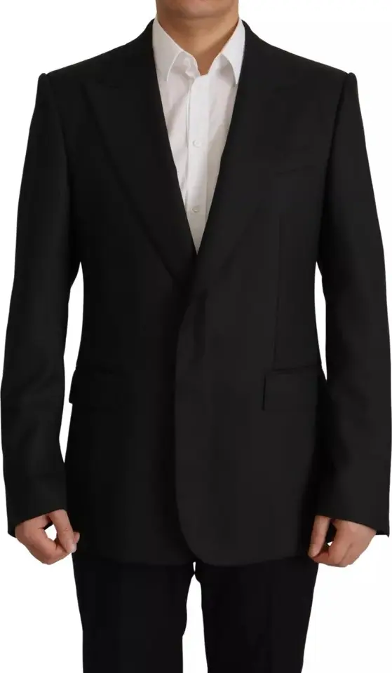 Black Polyester Single Breasted BlazerJacket