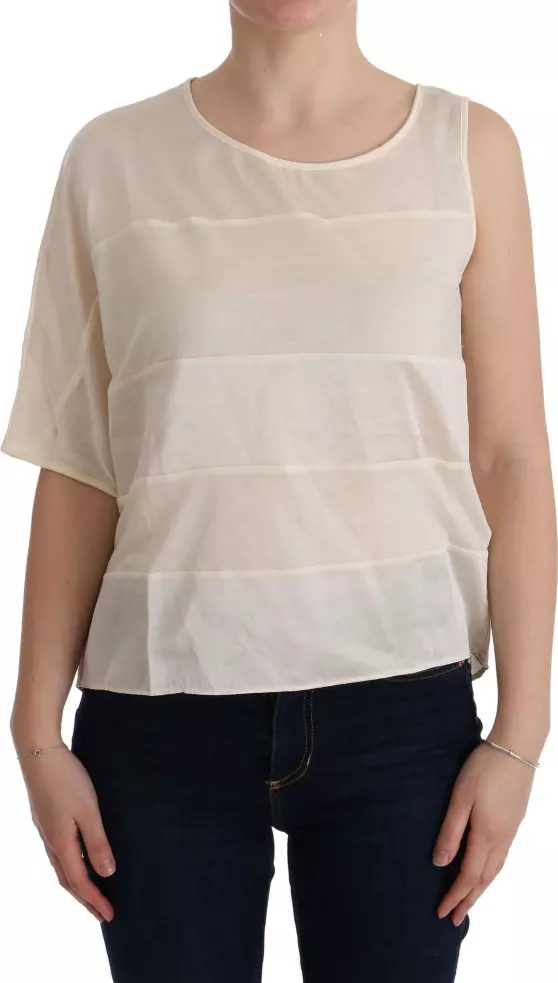 Beige Asymmetric Top Blouse