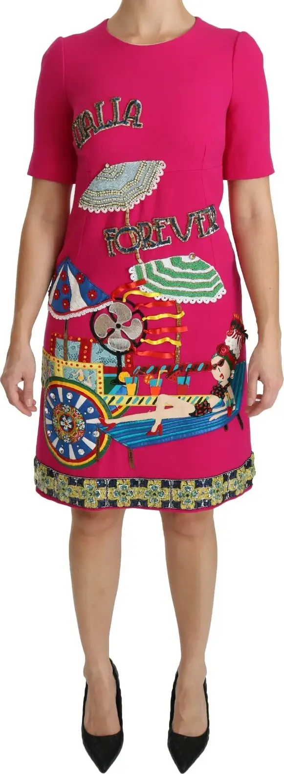 Pink Italia Forever Crystal Sheath Dress