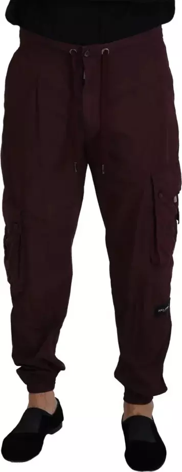 Bordeaux Cargo Jogger Trouser Cotton Pants