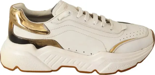 White Gold Leather Sport DAYMASTER Sneakers Shoes